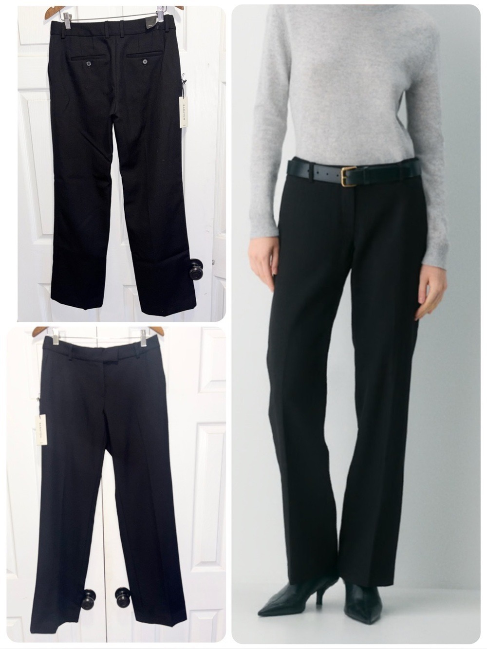 NWT Aritzia Babaton Stakeholder Wool Pants Black Straight Leg Trousers Size 6